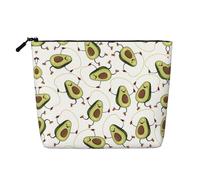 GaxfjRu Funny Cartoon Avocados print Travel Makeup Bag Toiletry Bag akeUp Purse Pouch with Zipper Makeup Organizer for Women, Black, One Size