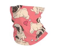 GaxfjRu Funny Cartoon Pug Puppy Dog print Cooling Multi Use Neck Gaiter Men's and Women's Summer Face Mask for Working, Running Sports