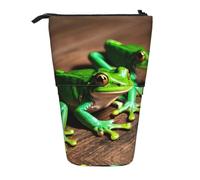 GaxfjRu Funny Frogs Print Portable Telescoping Pencil Bag, Organizer with Multiple Slots, for Writing Tools Accessories