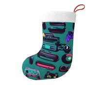 GaxfjRu Gaming Controller Patterns Print Christmas Stockings Soft Plush Cuff Xmas Stocking Stocking Decoration For Family Holiday Season Decor