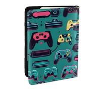 GaxfjRu Gaming Controller Patterns Print Passport Holder Cover Wallet forTraveling, Travel Organizer Credit Cards Case Passport Book