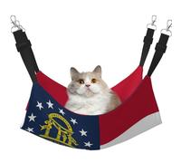 GaxfjRu Georgia State Flag Adjustable Cat Bed Hammock Perch For Window, Cozy Velvet Pet Sleeper And Lounge For Kittens