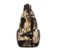GaxfjRu German shepherd dog Crossbody Sling Bag Men Women, Casual Shoulder Backpack, Chest Daypack Satchel for Hiking Travel