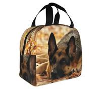 GaxfjRu German Shepherd Dog Durable Stitch Lunch Bag - Insulated Cool Bag Lunch Bag for Lunch Box for Adults and Toddlers