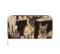 GaxfjRu German shepherd dog print Men's Vintage Look Leather Long Wallet Checkbook Wallets,Ladies Credit Card Holder