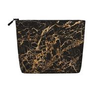 GaxfjRu Gold marble print Travel Makeup Bag Toiletry Bag akeUp Purse Pouch with Zipper Makeup Organizer for Women, Black, One Size