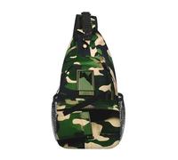 GaxfjRu Green Army Digital Camouflage print Crossbody Bag for Women Men Sling Bag for Travel Hiking Crossbody Sling Backpack