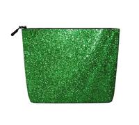 GaxfjRu Green Sequin Sparkle print Travel Makeup Bag Toiletry Bag akeUp Purse Pouch with Zipper Makeup Organizer for Women, Black, One Size