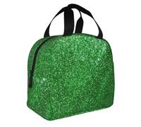 GaxfjRu Green Sequin Sparkle Superior Stitch Lunch Bag - Insulated and Versatile Lunch Bag, Appropriate for Bento Lunch Box