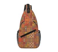 GaxfjRu Group of Moroccan Geometric Crossbody Sling Bag Men Women, Casual Shoulder Backpack, Chest Daypack Satchel for Hiking Travel