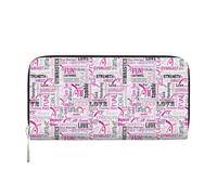 GaxfjRu Gymnastics Pink print Men's Vintage Look Leather Long Wallet Checkbook Wallets,Ladies Credit Card Holder