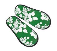 GaxfjRu Hawaii Flower Plush Winter Slippers for Indoor Use, Soft Warm House Slippers for Guests and Home Comfort Unisex