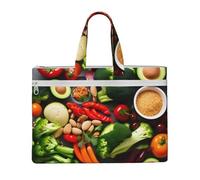 GaxfjRu Healthy Food print Tote Bag Canvas Laptop Bag for Women Casual Work Bags for Travel, Office, College