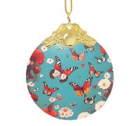 GaxfjRu Hen Flying Butterflies Among Flowers Xmas Home Decorations Ornaments, Hanging Christmas Tree Gift Pendant For Holiday Cheer