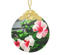 GaxfjRu Hibiscus Flowers Xmas Home Decorations Ornaments, Hanging Christmas Tree Gift Pendant For Holiday Cheer