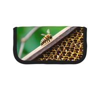 GaxfjRu Honey Bees Cute Dot Canvas Pencil Pouch Organized Storage for Picnics & Daily Use Makeup Pouch, Pencil Holder