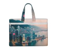 GaxfjRu Hong Kong print Tote Bag Canvas Laptop Bag for Women Casual Work Bags for Travel, Office, College
