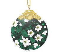 GaxfjRu Hunter Green Floral Petals Pattern Xmas Home Decorations Ornaments, Hanging Christmas Tree Gift Pendant For Holiday Cheer