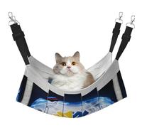 GaxfjRu Ice Hockey Art Pattern Adjustable Cat Bed Hammock Perch For Window, Cozy Velvet Pet Sleeper And Lounge For Kittens