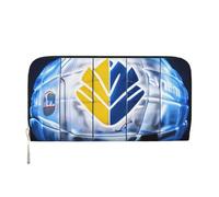 GaxfjRu Ice Hockey Art Pattern Print Small Leather Wallet for Women, Ladies Credit Card Holder Women's Pocket Purse