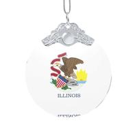GaxfjRu Illinois State Flag Xmas Home Decorations Ornaments, Hanging Christmas Tree Gift Pendant For Holiday Cheer