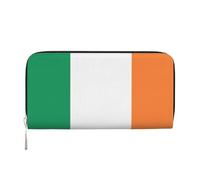 GaxfjRu Irish flag print Men's Vintage Look Leather Long Wallet Checkbook Wallets,Ladies Credit Card Holder
