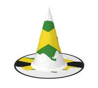 GaxfjRu Jamaica Flag Map Print Halloween Witch Hat, Witch Costume Accessory For Halloween Cosplay Party Holiday Decoration 3pcs