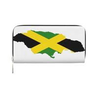GaxfjRu Jamaica Flag Map Print Small Leather Wallet for Women, Ladies Credit Card Holder Women's Pocket Purse