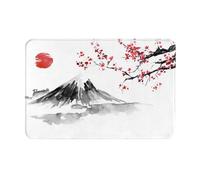 GaxfjRu Japanese Mount Red Sun Indoor Door Mat For Indoor Use - Large Door Mat Indoor Perfect For Living Room, Kitchen, And Entryway Door Matts Indoor