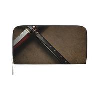 GaxfjRu Japanese Samurai Sword Print Small Leather Wallet for Women, Ladies Credit Card Holder Women's Pocket Purse