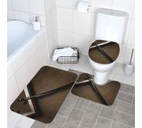 GaxfjRu Japanese Samurai Sword Printed Bathroom Rugs Set, Flannel Non Slip Bath Mats, Absorbent Toilet Rugs, For Master Suite