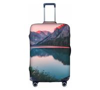 GaxfjRu Lake and Sunset Printed Suitcase Skin, Durable Baggage Wrap, High Elasticity Travel Sleeve, for Suitcase Safety