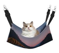 GaxfjRu Lake Under Sunset Adjustable Cat Bed Hammock Perch For Window, Cozy Velvet Pet Sleeper And Lounge For Kittens