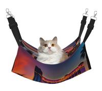 GaxfjRu Las Vegas Sunset 1 Adjustable Cat Bed Hammock Perch For Window, Cozy Velvet Pet Sleeper And Lounge For Kittens