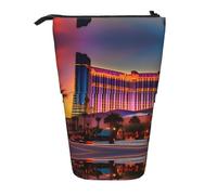 GaxfjRu Las Vegas Sunset 1 Print Portable Telescoping Pencil Bag, Organizer with Multiple Slots, for Writing Tools Accessories