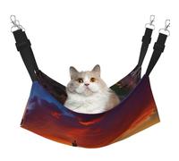 GaxfjRu Las Vegas Sunset Adjustable Cat Bed Hammock Perch For Window, Cozy Velvet Pet Sleeper And Lounge For Kittens