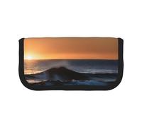 GaxfjRu Last Sun Rays of Over The Sea Waves Cute Dot Canvas Pencil Pouch Organized Storage for Picnics & Daily Use Makeup Pouch, Pencil Holder