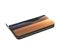 GaxfjRu Last Sun Rays of Over The Sea Waves Print Small Leather Wallet for Women, Ladies Credit Card Holder Women's Pocket Purse