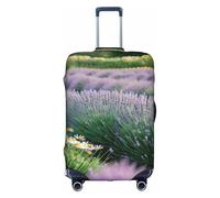 GaxfjRu Lavender and Daisy Printed Suitcase Skin, Durable Baggage Wrap, High Elasticity Travel Sleeve, for Suitcase Safety
