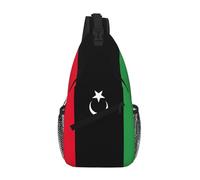 GaxfjRu Libyan flag print Small Sling Backpack Crossbody Sling Bag, Chest Bag Daypack Fanny Pack for Outdoors