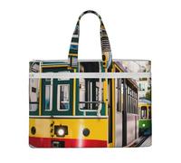 GaxfjRu lisbon tram print Tote Bag Canvas Laptop Bag for Women Casual Work Bags for Travel, Office, College