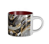 GaxfjRu Luxury Marble Print Handmade Ceramic Mugs, Large Capacity Thick Wall Mugs, with C-Handle for Coffee Tea and Gifts