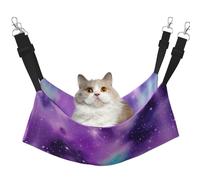 GaxfjRu Magic Galaxy Sky Purple Adjustable Cat Bed Hammock Perch For Window, Cozy Velvet Pet Sleeper And Lounge For Kittens