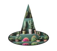 GaxfjRu Many Cactus Art Print Halloween Witch Hat, Witch Costume Accessory For Halloween Cosplay Party Holiday Decoration 3pcs