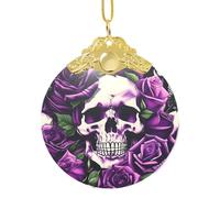 GaxfjRu Many Purple Rose Skull Xmas Home Decorations Ornaments, Hanging Christmas Tree Gift Pendant For Holiday Cheer