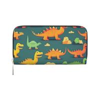 GaxfjRu Many Small Dinosaur Print Small Leather Wallet for Women, Ladies Credit Card Holder Women's Pocket Purse