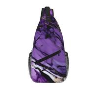 GaxfjRu marble purple print Crossbody Bag for Women Men Sling Bag for Travel Hiking Crossbody Sling Backpack