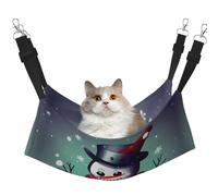 GaxfjRu Merry Christmas Day Snowman Adjustable Cat Bed Hammock Perch For Window, Cozy Velvet Pet Sleeper And Lounge For Kittens