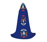 GaxfjRu Michigan State Flag Halloween witch costume for,Renaissance costume,robe cloak cosplay costume
