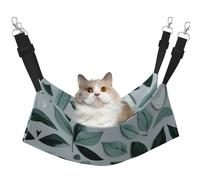 GaxfjRu Mint Gray Leaf Adjustable Cat Bed Hammock Perch For Window, Cozy Velvet Pet Sleeper And Lounge For Kittens